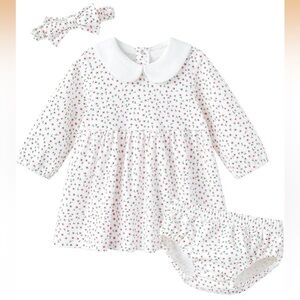 Baby Girls Dress with Bloomer Infant Girl Cotton Playwear Dress 0-3 mo.